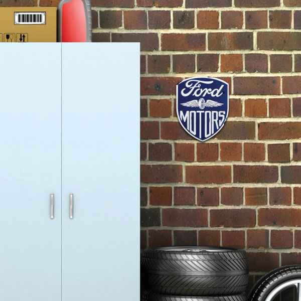 FORD MOTORS SHIELD EMBOSSED TIN SIGN 10