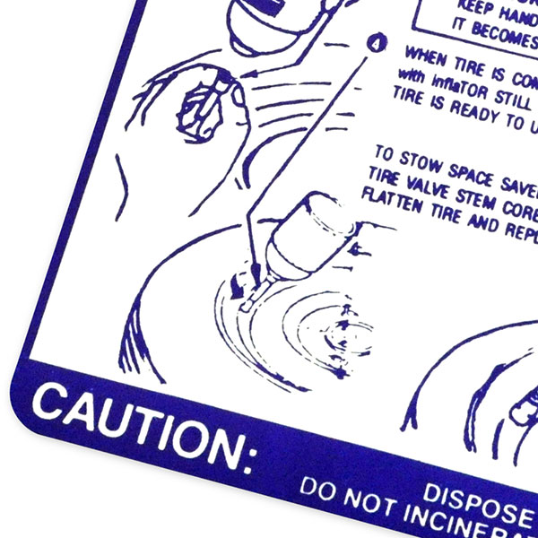 1969 Pontiac Firebird/TransAm SPACE SAVER SPARE INSTRUCTION DECAL (DT0135) - EA | DT0135