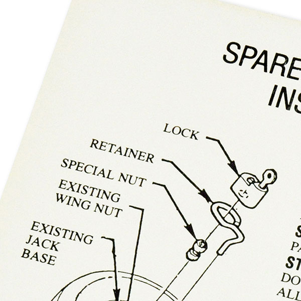 1967 Pontiac Firebird/TransAm SPARE LOCK INSTRUCTION DECAL (DT0095) - EA | DC0095F