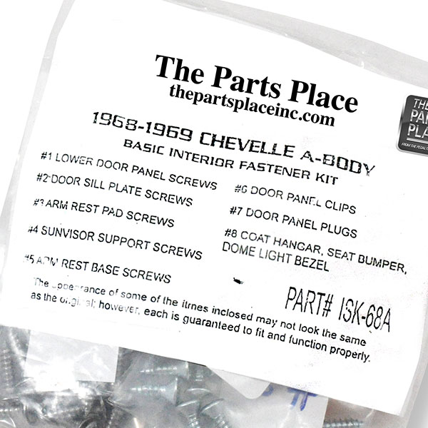 1968 Chevrolet Chevelle/Malibu INTERIOR SCREW KIT FOR 2 DOOR HARDTOP WITH BUCKETS (1960) | GM1960