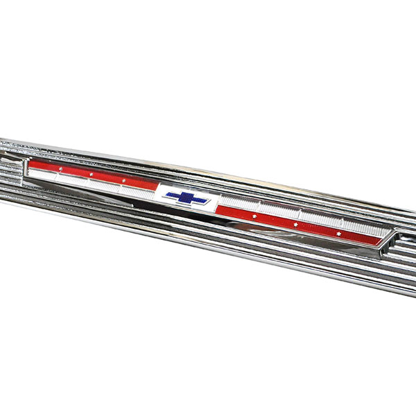 1964 Chevrolet Chevelle/Malibu REAR TRUNK LID MOLDING TRIM WITH BOWTIE EMBLEM & CHROME TAIL LAMP MOLDINGS â€“ 3 PC SET | XP6465V