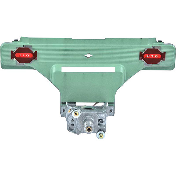 1958 Chevrolet Impala/Caprice/Bel Air SPEEDOMETER FACE PLATE, OIL AND TEMP RED WARNING LIGHTS, BOW TIE HIGH BEAM INDICATOR, RED NEEDLE, AND ODOMETER. | 1586167