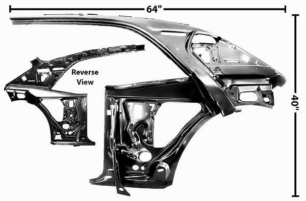 1967 Chevrolet Camaro QUARTER & DOOR FRAME ASSEMBLY COUPE (INNER STRUCTURE INCLUDES B PILLAR, B JAMB AND FRONT INNER QUARTER PANEL) - LH | BP10078F