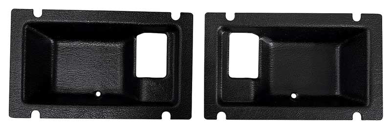 1978 GM Truck DOOR HANDLE CUP ESCUTCHEONS BLACK SHOW-QUALITY PAIR EXCEPT BASE MODELS | 364373
