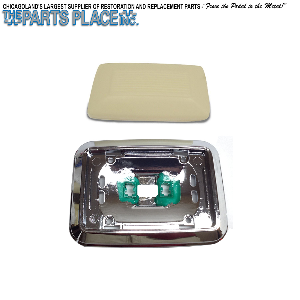 1968 Chevrolet Chevelle/Malibu RECTANGLE DOME LAMP LENS & BASE BEZEL 2 PIECE SET - GM 7731128 | IN2501Z