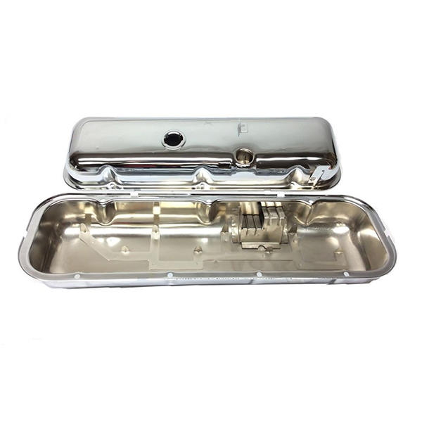 1967 Chevrolet Nova/Chevy II FACTORY LOOKING CHROME VALVE COVERS WITH DRIPPER TALL STYLE FOR ROLLER ROCKERS | EN1016C