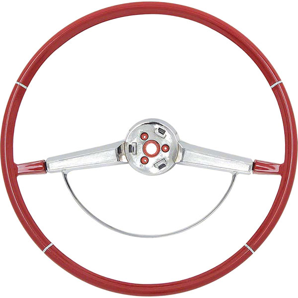 1966 Chevrolet Impala/Caprice/Bel Air IMPALA STEERING WHEEL & HORN RING KIT - RED | 9742431