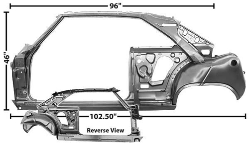 1967 Chevrolet Nova/Chevy II QUARTER & DOOR FRAME ASSEMBLY COUPE (INNER STRUCTURE INCLUDES INNER QUARTER PANEL, INNER & OUTER WHEEL HOUSE) - RH | BP10659N