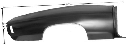 1972 Chevrolet Chevelle/Malibu CONVERTIBLE QUARTER PANEL FULL FACTORY REPRODUCTION WITH DOOR JAMBS - RH | BP10661V