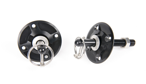 1972 Chevrolet El Camino ADVANCED CROSS DESIGN HOOD PIN KIT (BILLET ALUMINUM) BLACK ANODIZED | BP10992V