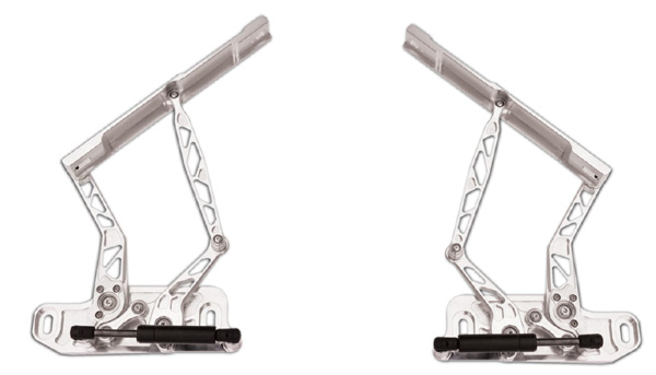 1974 Chevrolet Nova/Chevy II BILLET ALUMINUM HOOD HINGE KIT WITH AIR FRAME (NATURAL STEEL) | BP12870N