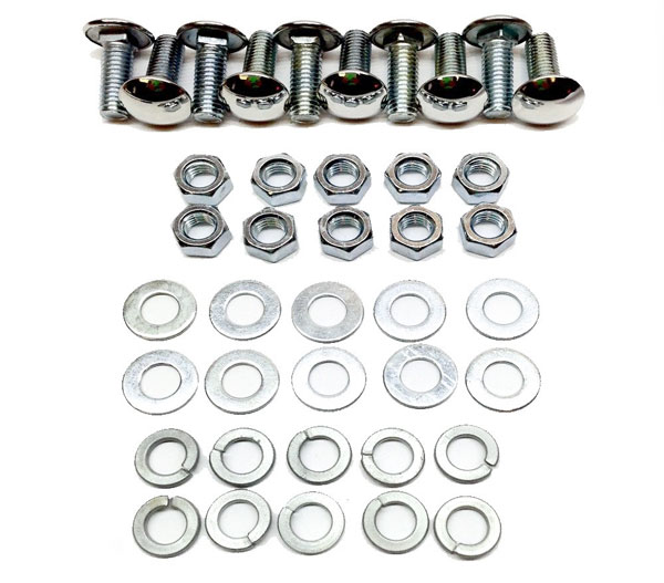 1964 Chevrolet Chevelle/Malibu BUMPER BOLT KIT FOR FRONT AND REAR (10 CARRIAGE BOLTS, 10 HEX NUTS, 10 WASHERS AND 10 LOCK WASHERS) - EA | BP1541C