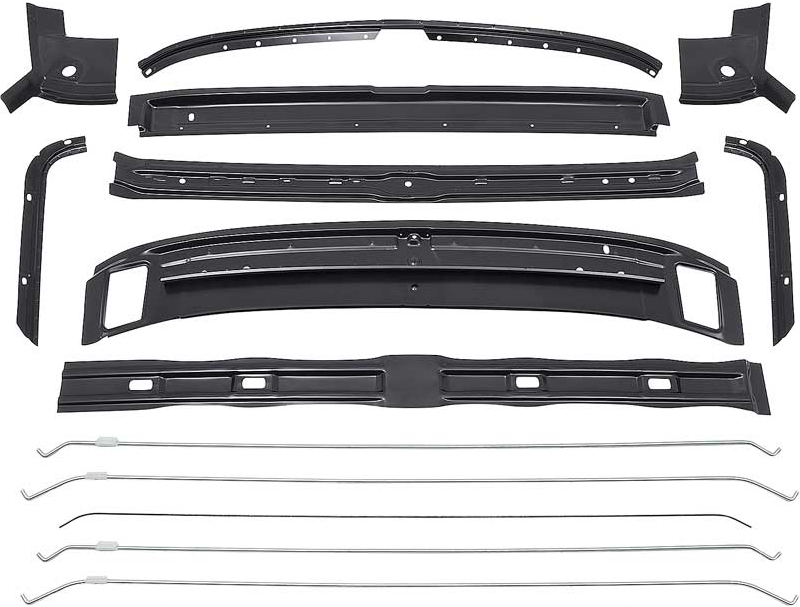 1969 Pontiac Firebird/TransAm ROOF PANEL BRACE KIT (INCLUDES 9 BRACES AND 5 HEADLINER BOW) - 14 PIECE | BP5228R