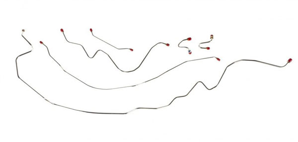 1967 GM Truck STAINLESS STEEL MANUAL DRUM 2WD 1/2 OR 3/4, INSIDE FRAME FRONT BRAKE LINE KIT 6 PCS - TKT6801SS (FITS C10/C20) | BR1235K