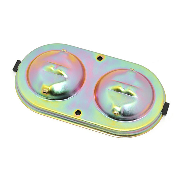 1968 Pontiac GTO/LeMans/Tempest MASTER CYLINDER LID WITH GASKET (GOLD CADMIUM PLATED) ALL DUAL OVAL WITH DISC BRAKES 3-1/4
