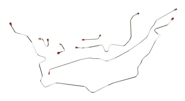 1969 GM Truck MANUAL DRUM 2WD 1/2 OR 3/4, OUTSIDE FRAME FRONT BRAKE LINE KIT 6 PCS - TKT6901 (FITS C10/C20) | BR1238K