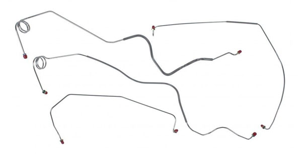 1980 GM Truck STAINLESS STEEL 4WD POWER DISC FRONT BRAKE LINE KITS 4 PCS - TKT8004SS (FITS C10/C20) | BR1311K