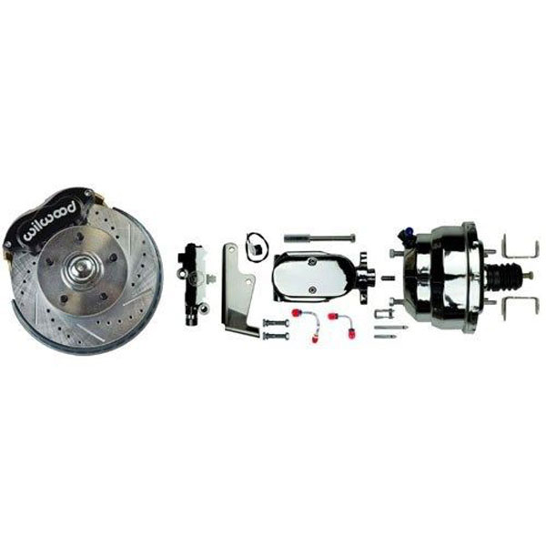 1968 Pontiac GTO/LeMans/Tempest WILWOOD FRONT POWER DISC CONVERSION WITH DROP SPINDLES AND DUAL PISTON BLACK CALIPERS (INCLUDING LEMANS) - AFXDC32DSX | BR5116Z