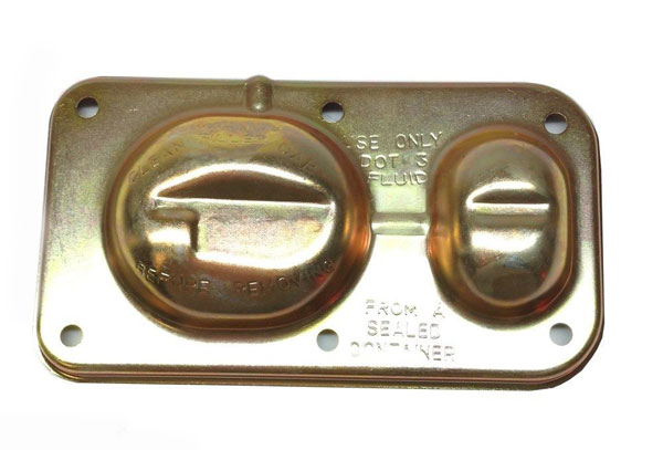1971 Pontiac GTO/LeMans/Tempest MASTER CYLINDER LID (GOLD CADMIUM PLATED) ALL DUAL RECTANGULAR 3-1/4
