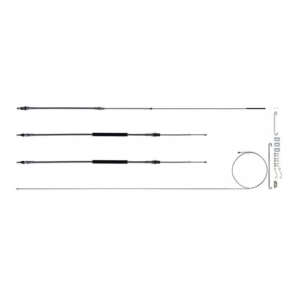 1970 Pontiac GTO/LeMans/Tempest EMERGENCY BRAKE CABLE FULL SET WITH ALL HARDWARE MANUAL TRANS IN OE MATERIAL RSBCA15 | BR6815G