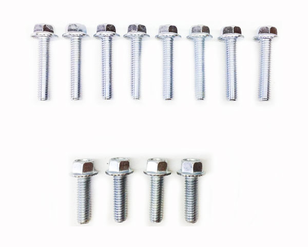 1971 Oldsmobile Cutlass/442/F85 INTAKE MANIFOLD BOLT KIT FOR ALUMINUM INTAKES (TOTAL OF 12 CORRECT FLANGE BOLTS IN ZINC) | CB5387T
