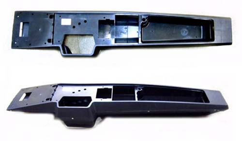1966 Chevrolet Impala/Caprice/Bel Air 4-SPEED CONSOLE SHELL (NEW BLACK PLASTIC 2 PIECE CONSOLE SHELL - THIS WILL REPLACE YOUR BROKEN OR MISSING ONE & IS MADE OUT OF BLACK TEXTURIZED INJECTION MOLDED PLASTIC THAT IS IDENTICAL TO THE ORIGINAL) | CP1552P