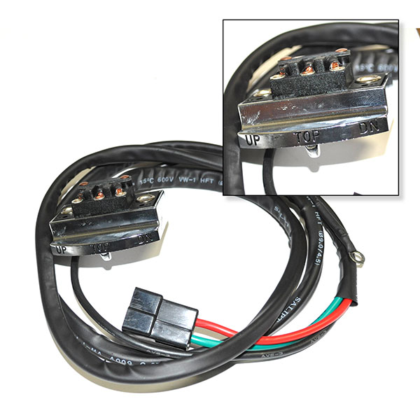 1968 Pontiac GTO/LeMans/Tempest TOP SWITCH (CHROME BEZEL AND CHROME KNOB) WITH WIRING HARNESS - REPRODUCTION | CV1756G