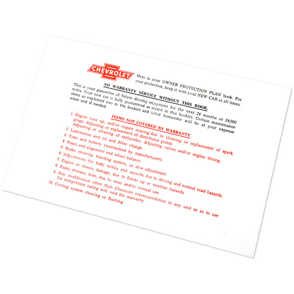 1962 Chevrolet Impala/Caprice/Bel Air OWNERS MANUAL ENVELOPE CAR / TRUCK EACH | DC0135