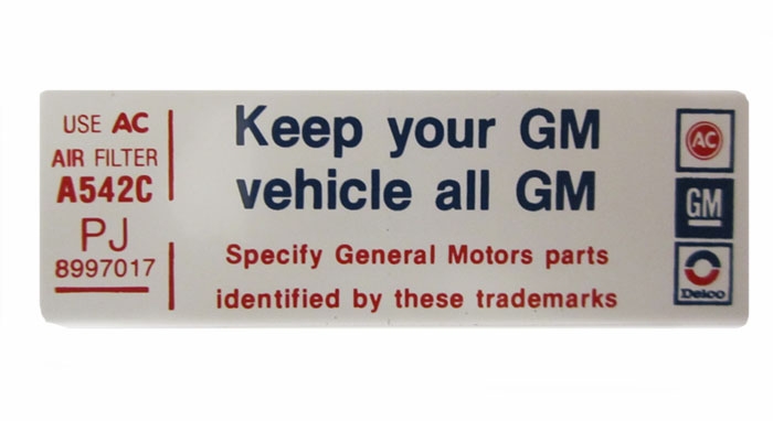 1979 Pontiac Firebird/TransAm 400 KEEP YOUR GM ALL GM DECAL  (DT0644) | DC1740F