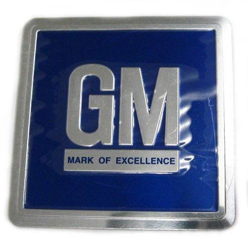 1976 Pontiac GTO/LeMans/Tempest GM MARK OF EXCELLENCE DOOR JAMB METAL STAMPED DECAL (BLUE) | DC5495Z