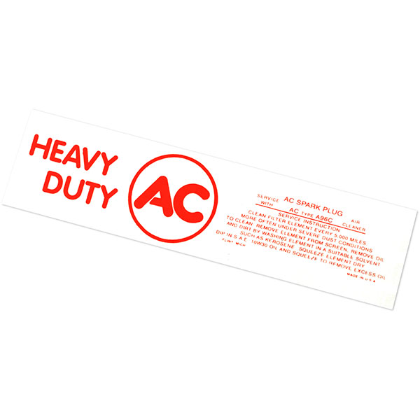 1961 Pontiac Full Size AIR CLEANER SERVICE INSTRUCTION DECAL RED A96C EACH | DT0249