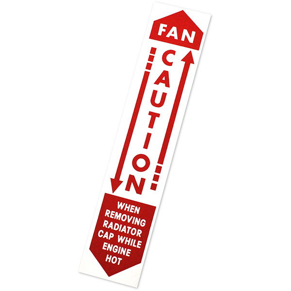 1961 Pontiac Full Size CAUTION FAN DECAL RED EACH | DT0433