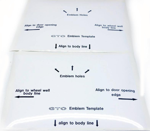 1969 Pontiac GTO/LeMans/Tempest FENDER EMBLEM TEMPLATE | EM21731G