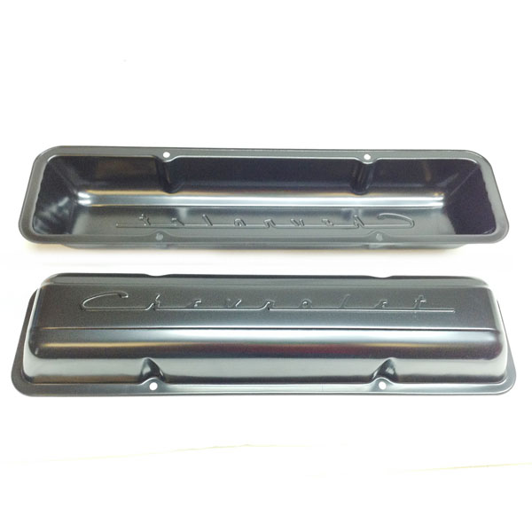 1972 Chevrolet Monte Carlo VALVE COVERS SMALL BLOCK SCRIPTED CHEVROLET, NO FILL HOLES (EDP COATED) - PR | EN9824Z