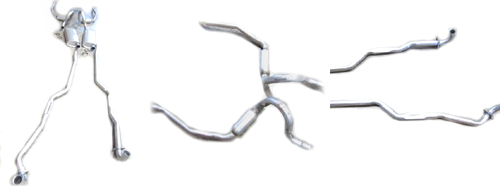 1965 Pontiac GTO/LeMans/Tempest STANDARD DUAL EXHAUST SYSTEM WITH RESONATORS - ALUMINIZED - (INCLUDES HEADPIPES, TAILPIPES, MUFFLERS, RESONATORS, CLAMPS & FLANGES - MOST CORRECT ON THE MARKET) | EX12501G