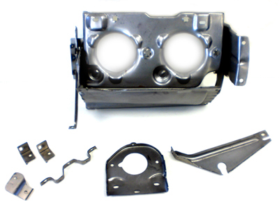 1969 Pontiac GTO/LeMans/Tempest HIDEAWAY HEADLIGHT DOOR ASSEMBLY - LH (INCLUDES HEADLAMP BUCKET MOUNTING PANEL, INNER HEADLAMP DOOR, HEADLAMP BRACKET, HEADLAMP SUPPORT BRACKET, ACTUATOR MOUNTING BRACKET, HEADLAMP MOUNTING PANEL  BRACKET PAIR & OVER CENTER BRACKET) | GH10228G