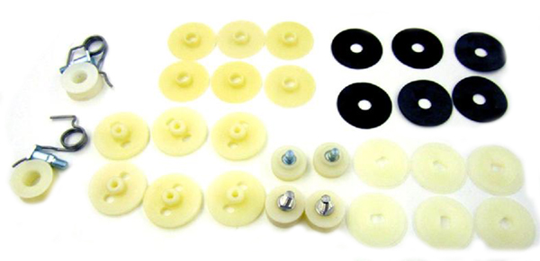 1971 Pontiac GTO/LeMans/Tempest QUARTER WINDOW HARDWARE INSTALL KIT (INCLUDES ALL HARDWARE - ROLLERS, SPRINGS, WASHERS & PLASTIC GUIDE WITH STUDS. DOES BOTH REAR WINDOWS) | GL0185A