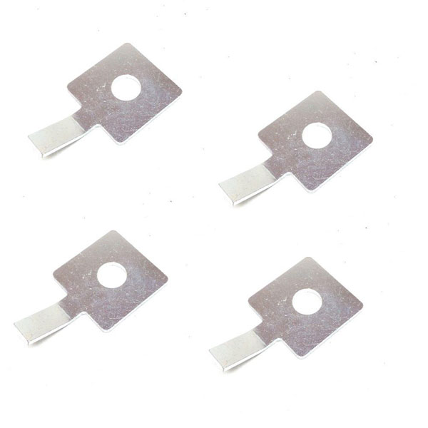 1965 Pontiac GTO/LeMans/Tempest CORE SUPPORT BUSHING SPACER SHIM 1/8'' THICK RECTANGULAR W/ BENT TAB & ROUND HOLE (USED TO SHIFT UP CORE SUPPORT TO IMPROVE BODY LINES) - SET OF 4 | HB1112Z
