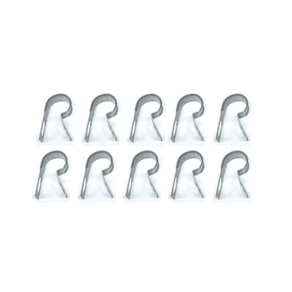 1969 Pontiac Full Size 7/16'' R CLIP FOR METAL LINES - SET OF 10 (SILVER ZINC) | HB96578Z