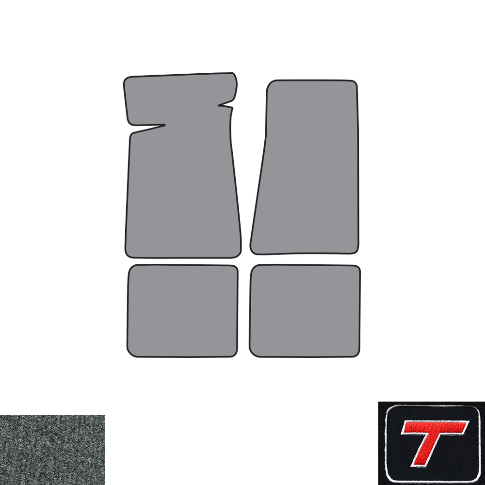 1987 Buick Skylark/GS/Regal/GN CARPETED FLOOR MAT SET 877 Dove Gray 8292 WITH TURBO T LOGO | IN10198S
