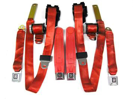 1981 Pontiac Firebird/TransAm FACTORY SEAT BELT SET FRONT AND REAR - FLAME RED (2006) | IN10686F