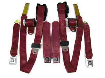 1979 Pontiac Firebird/TransAm FACTORY SEAT BELT SET FRONT AND REAR - MAROON (2008) | IN10698F