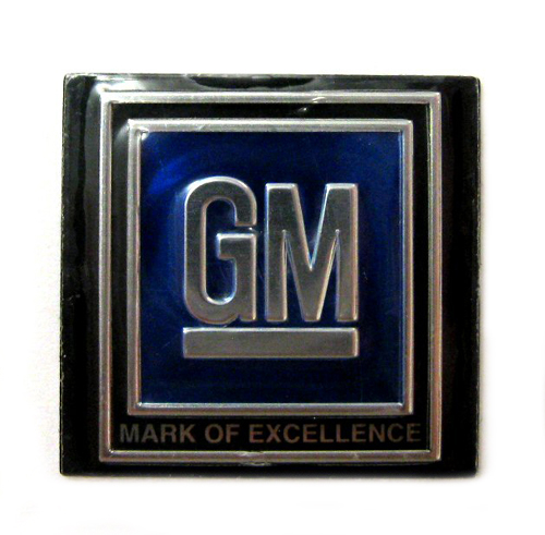 1970 Pontiac GTO/LeMans/Tempest SEAT BELT GM METAL EMBLEM STANDARD BLUE - MOUNTS IN THE PUSH BUTTON | IN10933Z