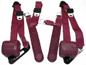 1981 Chevrolet El Camino FACTORY BENCH SEAT BELT SET (BURGUNDY) | IN11004E