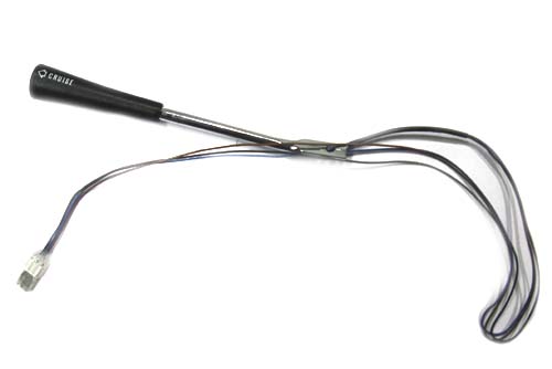 1977 Pontiac GTO/LeMans/Tempest TURN SIGNAL LEVER WITH CRUISE CONTROL BLACK KNOB FLAT TAB WITH MOUNT HOLE TO MOUNT TO TURN SIGN SWITCH WITHOUT DIMMER (GM # 6465256) | 6465256