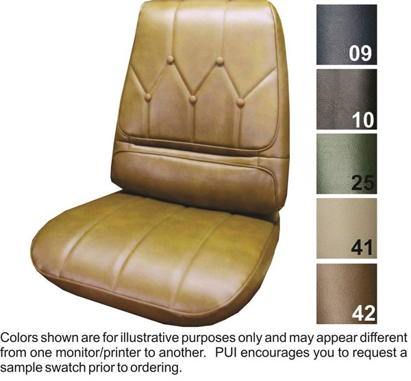 1972 Buick Full Size & Riviera (RIVIERA) FRONT BUCKETS SEAT COVERS (BLACK) - PUI | IN1147I