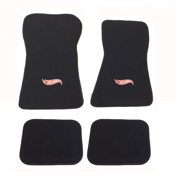 1978 Pontiac Firebird/TransAm HOT WHEELS LOGO FLOOR MATS - CUT-PILE CARPET (BLACK) - SET OF 4 | IN1210F
