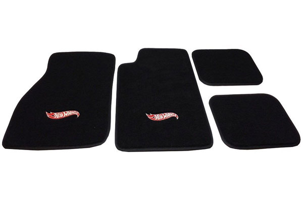 2002 Chevrolet Camaro HOT WHEELS LOGO FLOOR MATS (BLACK) - SET OF 4 | IN1212F