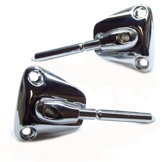 1986 Buick Skylark/GS/Regal/GN ILLUMINATED SUNVISOR BRACKETS SHORT PIN FOR HARDTOP (CHROME) - PAIR | IN12733Z
