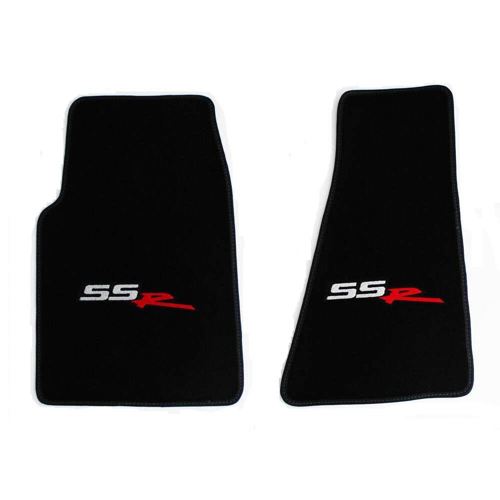 2003 GM Truck BLACK FRONT FLOOR MATS EMBROIDERED LOGO ON BOTH – PAIR | IN2043K